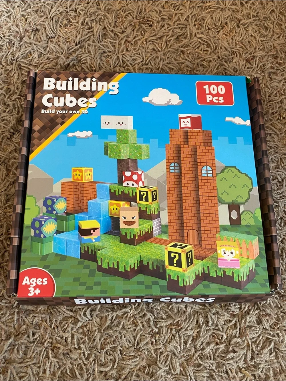 2 sets of Magnetic Building Cubes Kids Toy - 100 Pc (Blue, Green, Brown)